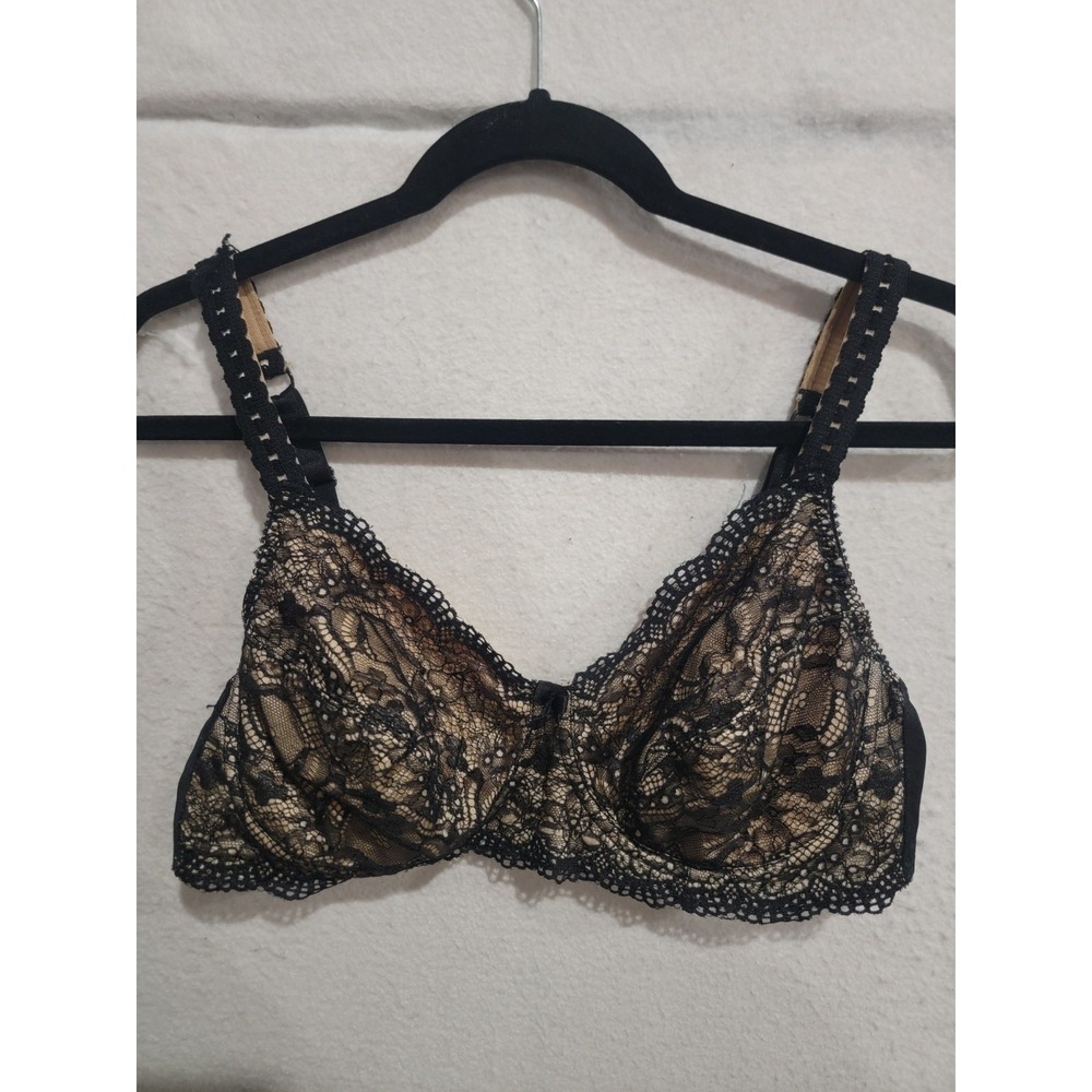 Vintage Classique 766 Mastectomy Bra 42B Black Lace Underwire Pocketed Support